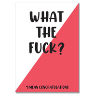 What The Fuck Congrats Red & White Card